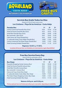 Aqualand free bus