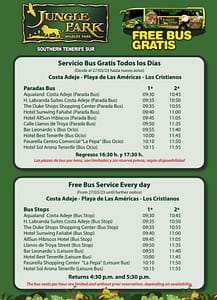 Jungle Park Free Bus time table
