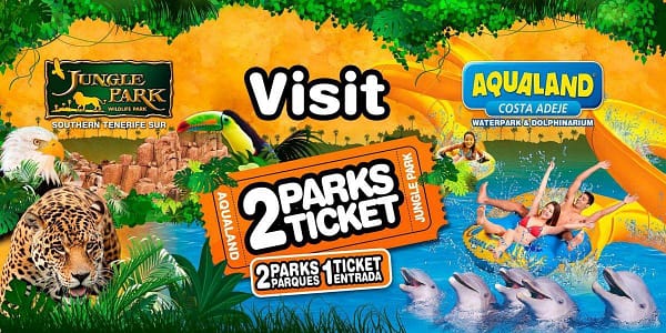 2 Parks Ticket- Aqualand and Jungle Park Tenerife