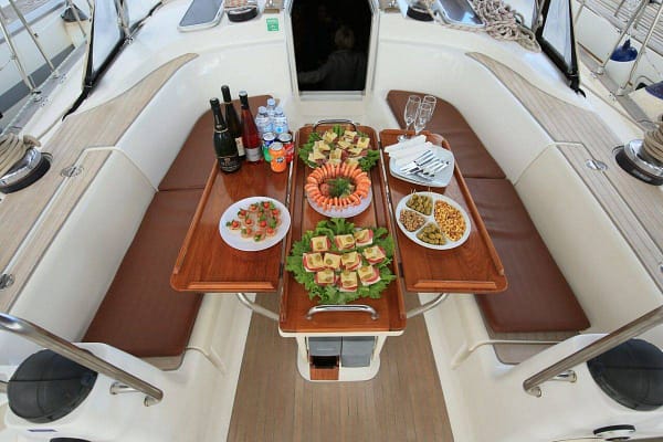 Sailing yacht lunch